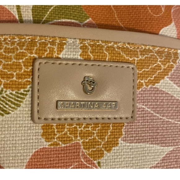 Spartina 449 Tech Tote Honey Horn Handbag Shoulder Strap Padded Vinyl Interior - Picture 2 of 15